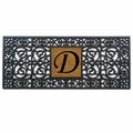 Configuracion 17 x 41 in. Rubber Monogram Rectangular Doormat Black - Letter D CO3367137